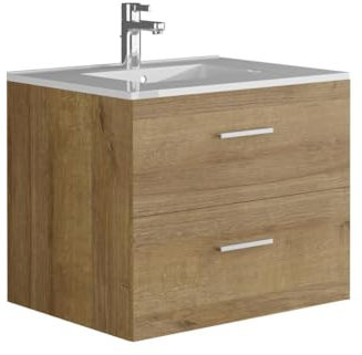 Vente-unique-Mobile bagno sospeso con lavabo singolo 60 cm le Chiaro - KAYLA