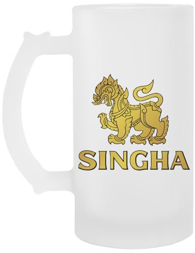 Singha For Fans Bicchiere Da Birra In Vetro Trasparente Con Manico