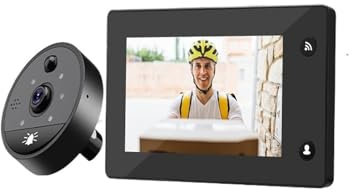 4.3 Inch Tuya Wifi Peephole Doorbell Camera 170° Night PIR Motion Detection Video Door Bell Wireless 1080P Smart Home(Doorbell 16GB Card)