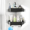 Relland Mensola per Doccia, 2 Pezzi Mensola Doccia senza Foratura Organizzatore per Bagno Mensola per Bagno senza Trapano o Fori, Nero