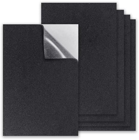 5PCS Almohadillas Antideslizantes Autoadhesivas 200 x 300 x 3mm, Antideslizante Almohadillas de Goma Protectoras Se Utiliza para la Protección de Muebles, Mesas (Negro)