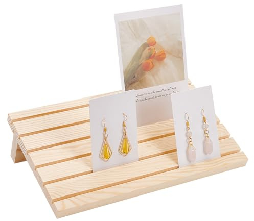 PH PandaHall Holz-Ohrring-Display-Ständer, 6 Schlitze Tragbares Schmuckdisplay für den Einzelhandel Schmuck-Organisator für den Verkauf von Ohrring-Schmuck zu zeigen