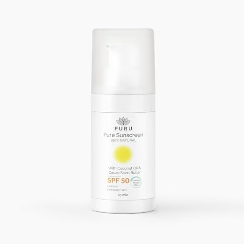 PURU | Crème Solaire Minérale SPF 30 – 100 % Naturelle, 6 Ingrédients Uniquement, Certifiée Bio, Résistante à l’eau, Sans Traces Blanches, Hypoallergénique, UVA/UVB – Visage & Corps | 15 ml