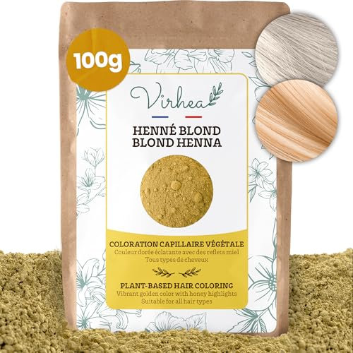 VIRHEA Cassia Obovata Pulver – 100 g Henna Naturblond – Pflanzliche Haarfarbe Blond – Natürliche Haarpflege ohne Chemie