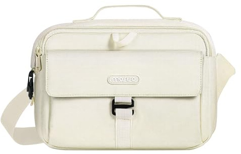 MOSISO Camera Shoulder Bag Case Crossbody Sling Purse, DSLR/SLR/Mirrorless Compact Padded Photography Handbag with Rain Cover Compatible with Canon/Nikon/Sony Cameras and Lenses, Beige