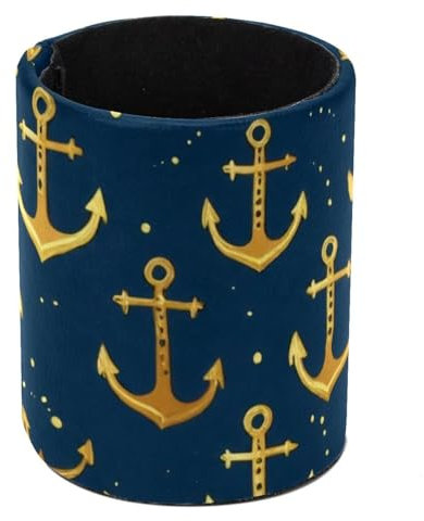 Eslifey Stifthalter, runder Stifthalter für Schreibtisch, Anker, goldene Silhouette, Stiftebecher, Make-up-Pinselhalter, Ständer, Display, Schreibtisch, Schreibwaren, Organizer für Zuhause, Büro,