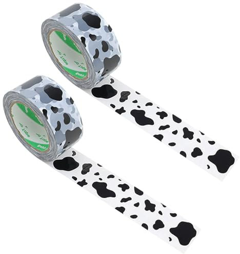 2 Rollen Paketklebeband, Verpackungsband bedruckt mit karierter Flagge, Umzugsband für Karton, Versandkarton, DIY Box Dekoration (100m pro Rolle)