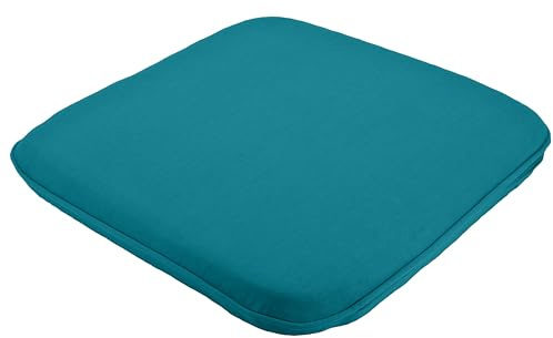 Stylelex Stuhlkissen Rail - 100% Baumwolle 225g/m² mit Kaltschaum-Schaumstoff - Bezug waschbar (Petrol, 45x45x5cm)