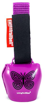 swisstrailbell® Mexico Edition Purple Bell: Black Mariposa, Lila Band, Fahrradklingel