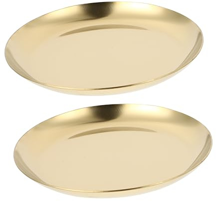 PHENOFICE Jabonera De Acero Inoxidable Bandeja De Almacenamiento para Joyas Y Expositor De Joyas Placa De Espejo para Baño Y Hogar Resistente a La Oxidación 3.93X3.93X0.39in 2 Piezas