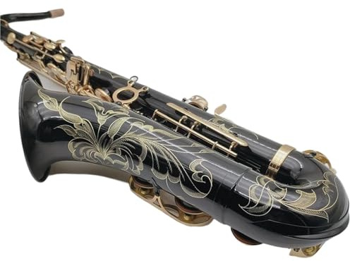 Saxophon Musikinstrumente Tenorsaxophon Bb-Melodie Schwarz Vernickelter Goldknopf Professionelle Holzblasinstrumente Mit Kofferzubehör(A)