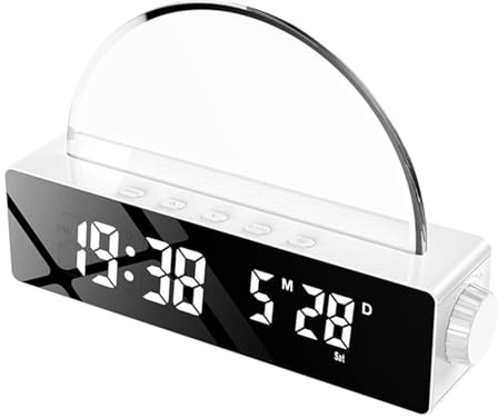 demaxiyad Despertador con luz de Amanecer, Despertadores con Amanecer - Luz de Reloj Despertador Digital,Despertadores para dormitorios, máquina de Sonido, Multicolor para Personas Que Duermen Mucho