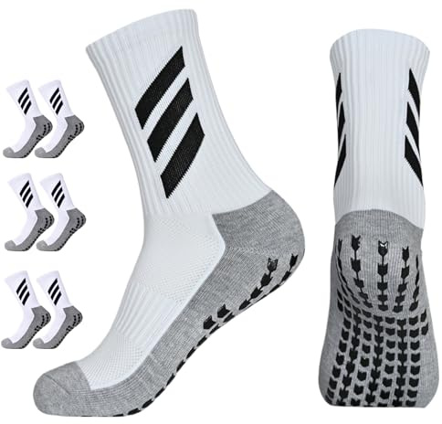 Zhenghebuy 3 Pares Calcetines de Deporte Antideslizantes Futbol,Calcetines Deportivos de Fútbol para Ciclismo Baloncesto Correr Yoga(38-46)
