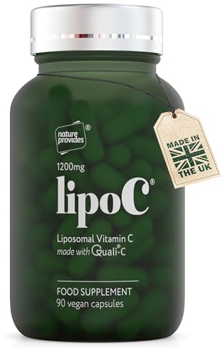 Nature Provides Liposomal Vitamin C 1200mg Quali-C High Strength 90 Caps | Immune function, normal collagen formation, energy-yielding metabolism, oxidative stress support, vegan, UK made
