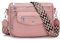 YISUOHOOM Sac Bandouliere Femme Multipoches Sac a Main Femme Bandoulière Rose Clair avec 5 Poches zippées et 7 Compartiments