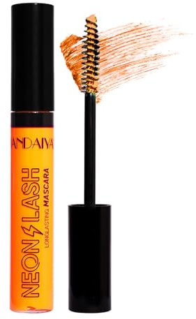 Orange-färgglad fluorescerande mascaras makeup, volym och längd mascara för ögonfransar vattentät långvarig charmig, krispig fri vegansk ögonmakeup