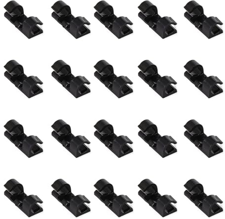 AMSLSIU 20 Pezzi Fermacavi Raccolta di Cavi Sicuro per Fissaggio a Parete Fermacavo Fermacavo Fermacavo Solidità Autoadesiva