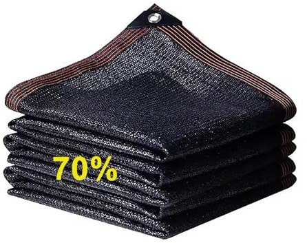 Tela de sombra negra para plantas y flores al aire libre, red de malla de bloqueo solar con ojales, disponible en 6 x 10 pies, 10 x 20 pies, 8 x 20 pies, para invernadero, patio y jardín trasero (3 x