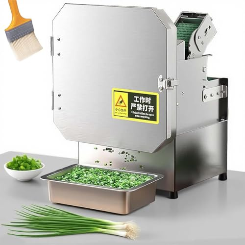 Machine Coupe-Légumes Professionnelle 300W, Épaisseur Réglable 1,5-35mm, Trancheuse Électrique Rapide pour Ciboulettes Céleri Poireaux, Usage Restaurant Cuisine Pro