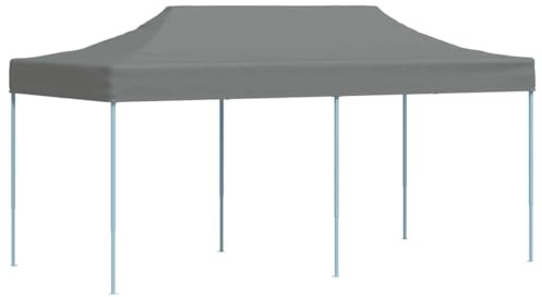 Tente de Réception Extérieure, 3x6 m Pliable avec Toit PVC, Chapiteau de Jardin, pour Événements, Mariages, Fêtes, Couleur Anthracite, 580x291x315 cm