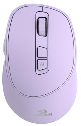 Redragon BM4195 AI Smart Kabellose Maus 2,4G BT Büromaus Lila | Übersetzung Sprachschreibung 5 Einstellbare DPI Ergonomisches Design Lange Akkulaufzeit Laptop Desktop PC
