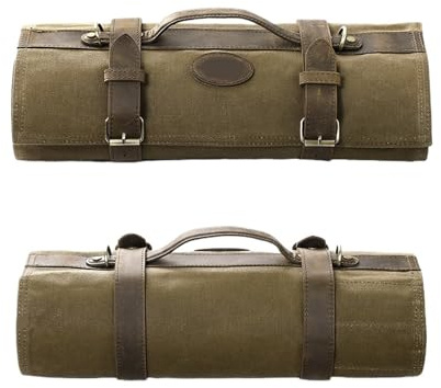 Bolsa para cubiertos Bolsa for cuchillos de chef, accesorios cocina, utensilios, organizador, lona cera al óleo, bolsa enrollable for, for cubiertos