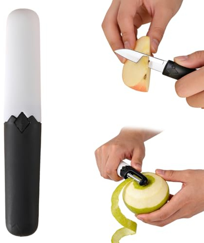 Androxeda 1 Pieza Pelador De Patatas Multifuncional Con Dos Cabezas, Mango Antideslizante Apto Lavavajillas Para Frutas Y Verduras En Cocina