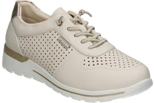 amarpies | Zapatos con Cuña para Mujer – Casual en Color Beige – con Cordones Decorativos – Slip On – Cuña Baja y Cómoda – Versátiles y Combinables – Modelo AHI30066-38