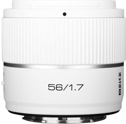 Meike 56 mm F1.7 AF STM APS-C Auto Focus Prime porträttobjektiv kompatibel med Sony E Mount FX30 ZV-E10 ZV-E10 II A6400, A5000, A6000, A6100, A6300, A6500, A66000, kameror A670 0 (vit)