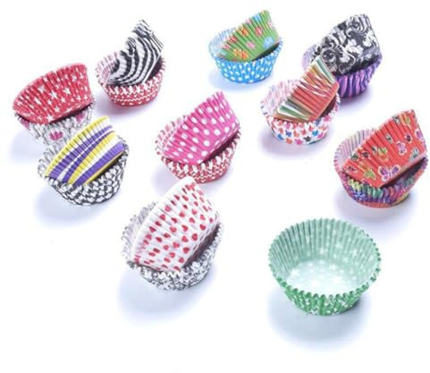 Tofficu 200 Moldes de Papel Resistentes y Decorativos para y Muffins Elegantes, 200 Piezas Varios estilos para Repostería, para Bodas y Fiestas Varios estilos