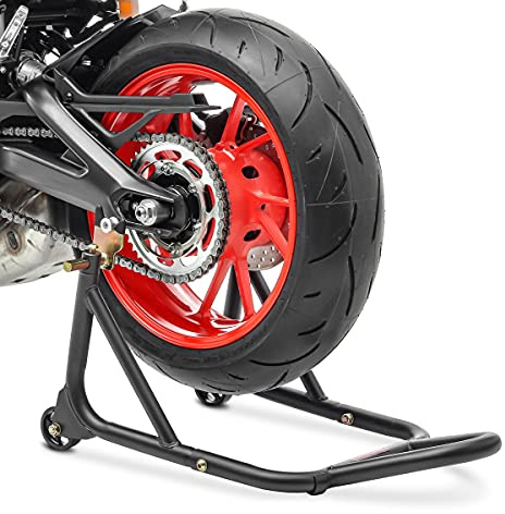ConStands - Motorrad Montageständer Kompatibel mit KTM 125 Duke / 200 Duke / 390 Duke Schwarz-Matt Hinten XM Racing