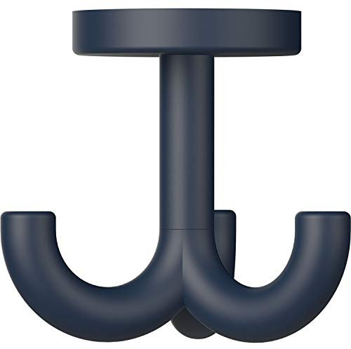 HEWI 477.90B050 50 Dreifach-Drehhaken 477.90.050 Breite 73, Höhe 70 mm,Polyamid, Farbe: Stahlblau Matt