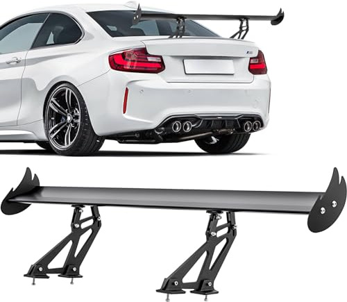 Upgrades Wing Car Spoiler, 43.3 GT Aluminum Wing Adjustable Universal Lightweight Rear Spoiler, Black Hatch Aluminum Single Deck fit Racing Spoiler BGW/JDM Drift