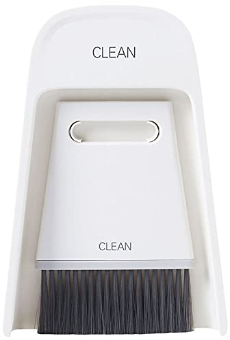 ANCLLO Mini escoba y recogedor de mano con kit de limpieza del hogar para cocina, mesa de cena, escritorio de hogar y oficina, viajes, camping blanco