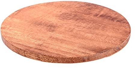 NKlaus Ø12cm plato de madera posavasos oscuro decoración de la mesa platillo de madera real 10455