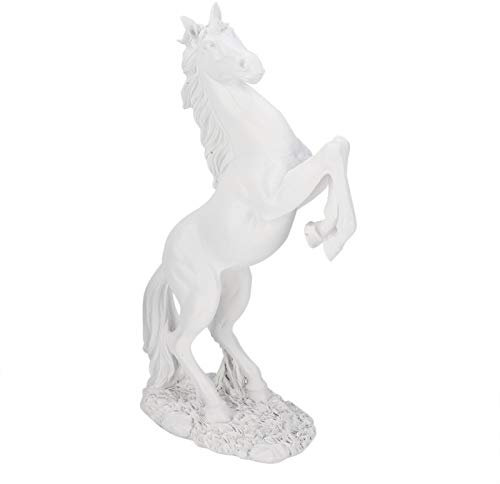 Alvinlite Pferd stehende Statue Pferdeskulptur Antike Schreibtischverzierung für Hauptdekor-Tierverzierungsskulptur(Weiß)