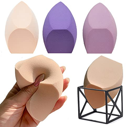 Make-up-Schwamm Blender & Halter, Big Beauty Make-up Blender Puffs Große Foundation Schwämme Pads Set, Applikator Beauty Blending Blender & Schwammhalter, Concealer Schwamm für flüssiges Puder