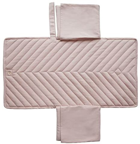 Mushie Tragbare Wickelunterlage für Unterwegs | Waschbare Wickelauflage für Babys & Kleinkinder | 100% Bio-Baumwolle | Atmungsaktiv, Wiederverwendbare & Wasserdicht | Blush