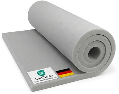 FORTIS POLSTER Schaumstoff RG25/44 100 x 200 cm, 5cm - Weiche Schaumstoffplatte - Schaumstoffmatte zum Sitzen, Liegen oder als Campingmatratze - Matratzen-Auflage - PU-Schaumstoff - Polsterschaum