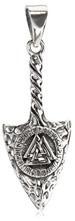 NKlaus Kettenanhänger Pfeilspitze 925 Silber Oxidiert 3,5cm keltisch Wikinger Amulett 12105