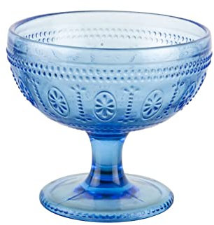 Set mit 6 Eisbechern aus blauem Glas cl 37 Barocco cod.BC02405LU cm 10,7h diam.11,6 by Varotto & Co.