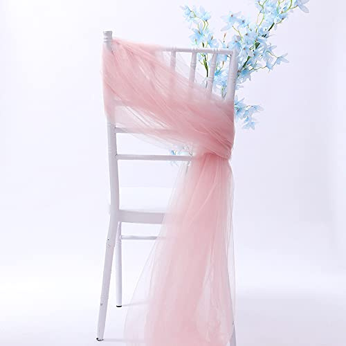 6 Stück Tüll Stuhlschleifen 150x200cm,Tüll Stuhlhussen Stuhl Schärpe Band Tüll Stuhl Band Schleifenband Stuhl Deko für DIY Handwerk Tutu Rock Hochzeit Weihnachten Party Zeremonie Dekor,Altes Rosa