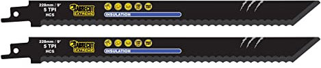 2 x SabreCut SCRS1113AWP 228mm 5 TPI S1113AWP Fast Insulation Materials Wool Cork Leather and Cardboard Cutting Reciprocating Sabre Saw Blades