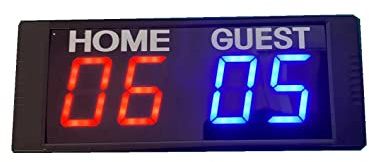 Azoou led Digital Electronic Scoreboard for Sport Game Basketball Baseball Tennis Volleyball Table pingpong Billiards Cornhole scoreboards Home Guest (red+Blue)