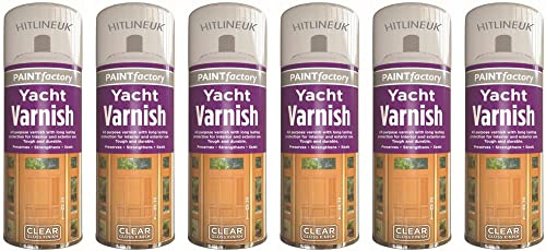 6 x Wood Varnish Yacht Varnish 250ML - Professional Gloss Finish Spray Wood Varnish Color Paint All Purpose