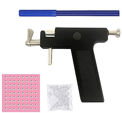 Amotorfly Ohrloch Stecher Set, Piercing Set Selber Stechen mit 98 St Edelstahl Ohrstecker, Piercing Pistole set für Ohr Nase Nabel Lippen, Ohrlochpistole Set Piercing Tool Kit