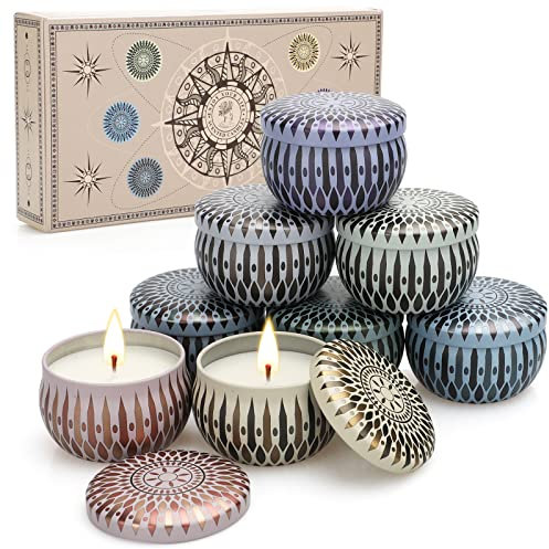 8 Stück Duftkerzen Geschenkset für Frauen, Duftkerze Set Aroma Kerzen, 2.5OZ Natürliches Sojawachs Aromatherapie Kerzen Geschenkset, für Weihnachten Mutter Bad Geburtstag Yoga Jahrestag Frau