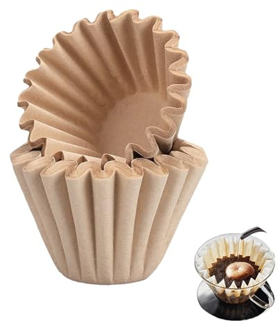 100 papeles de filtro de café, papel de filtro de café, cesta de taza marrón, filtro de café desechable resistente al calor para el hogar, oficina, cafetería, restaurante