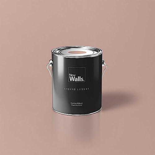 New Walls Premium Wandfarbe Rosa, Lachs Liquid Luxury Dispersionsfarbe für Innenräume – 2,5 L