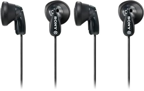 Sony MDRE9LPB - Auriculares de Botón, Color Negro, Intraurales, Alámbrico (Paquete de 2)